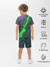 Детская пижама с шортами / ЗЕЛЕНЫЙ РАЗЛОМ | 3Д РАЗЛОМ