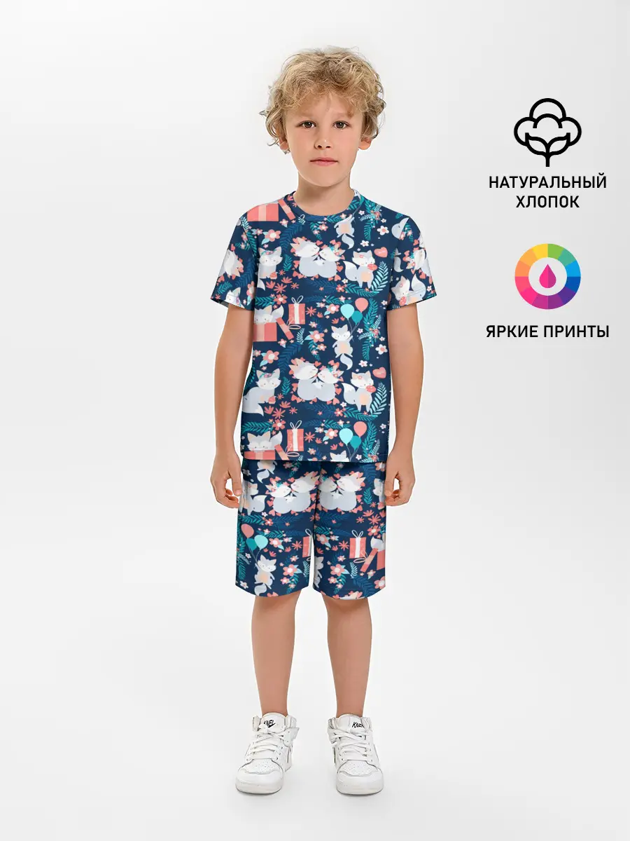 Детская пижама с шортами / Котики | Подарки