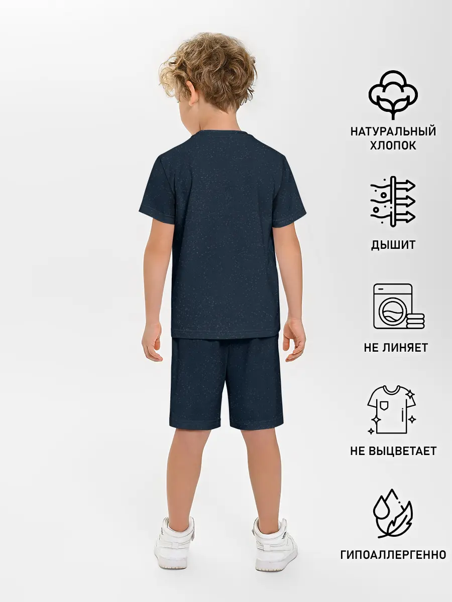 Детская пижама с шортами / Космонавт с Планетами