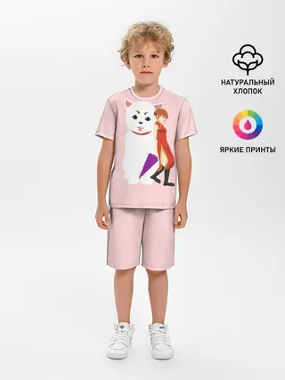 Детская пижама с шортами / Кот Гинтама