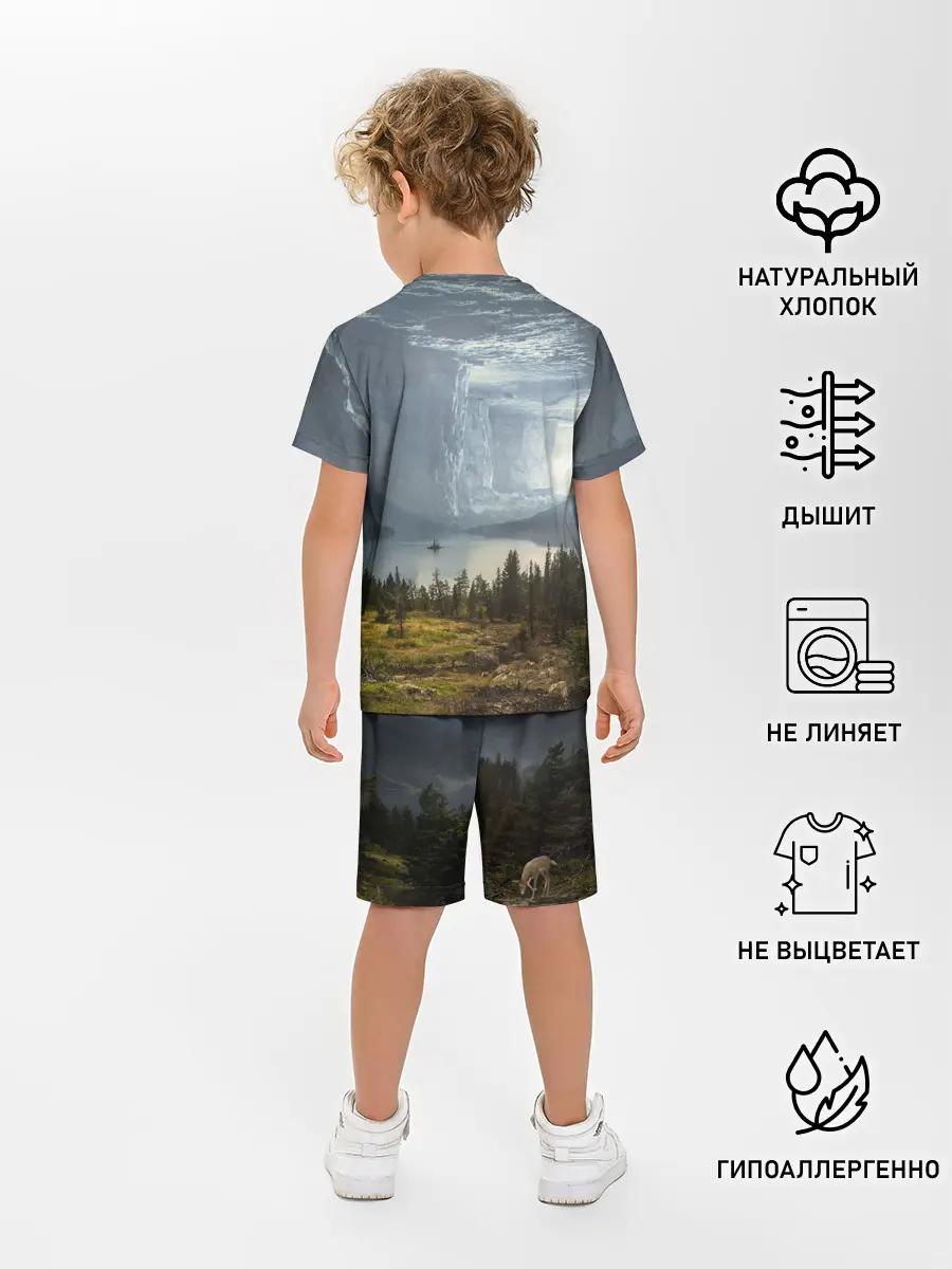 Детская пижама с шортами / Фантастический пейзаж