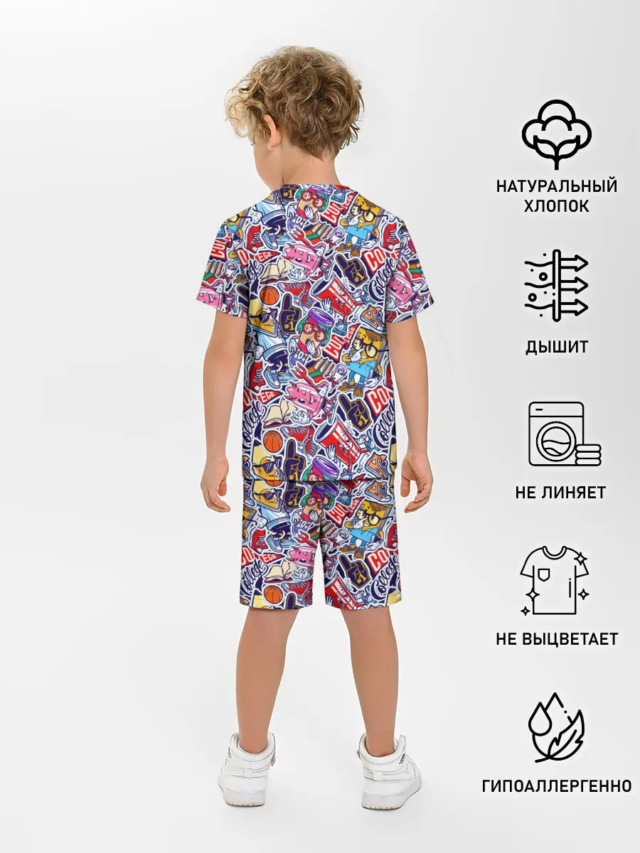 Детская пижама с шортами / Стикерпак