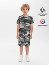 Детская пижама с шортами / Черный камуфляж
