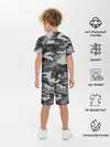 Детская пижама с шортами / Черный камуфляж