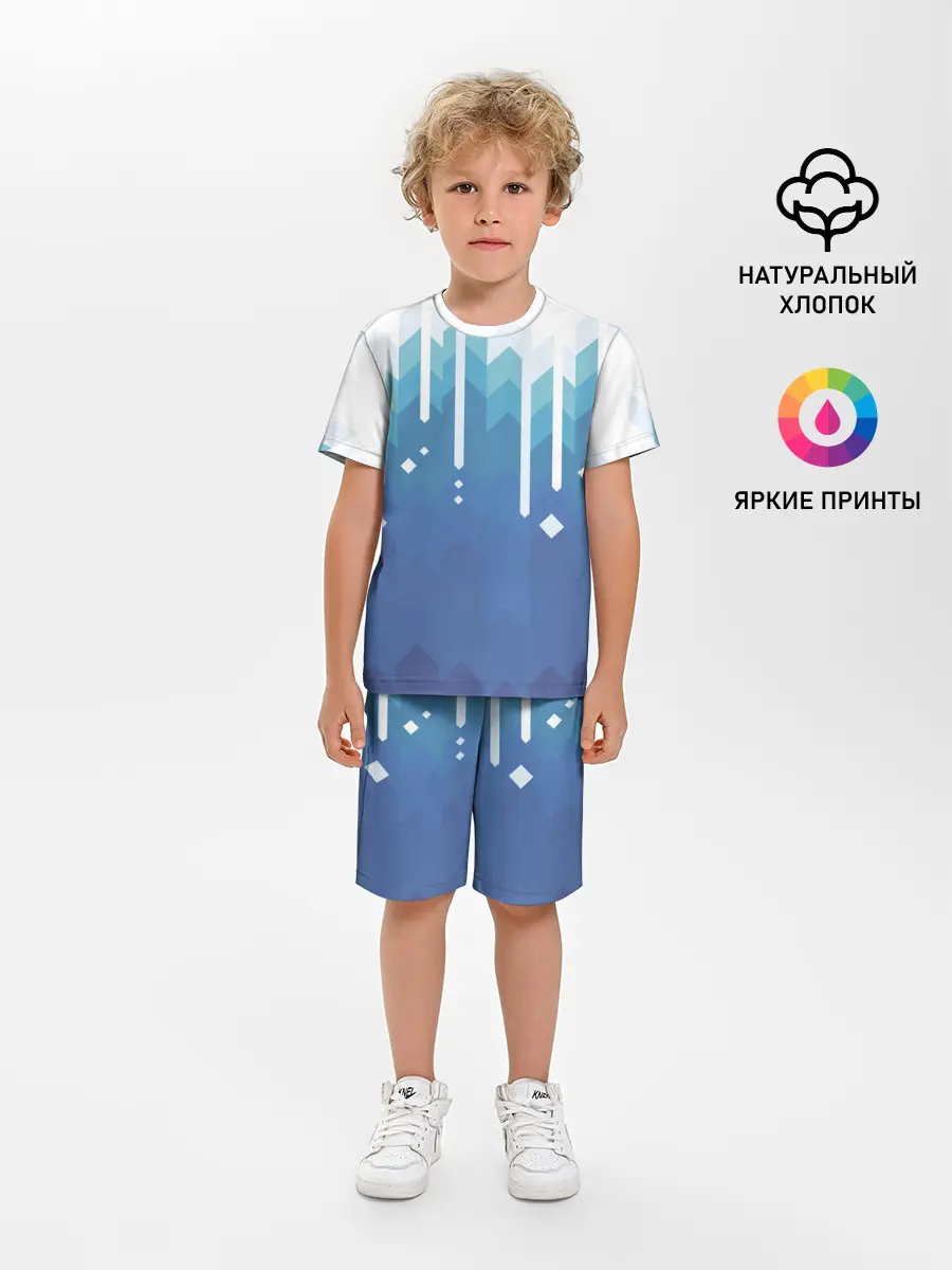 Детская пижама с шортами / Пиксельные сливки