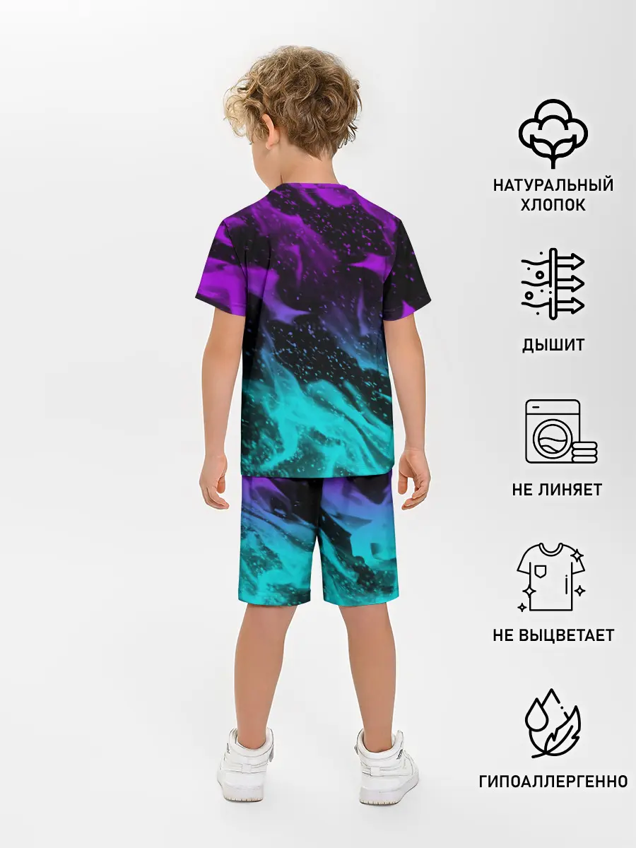 Детская пижама с шортами / НЕОНОВЫЙ ОГОНЬ