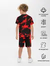 Детская пижама с шортами / Красный на черном