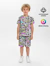 Детская пижама с шортами / Полосатый абстрактный узор