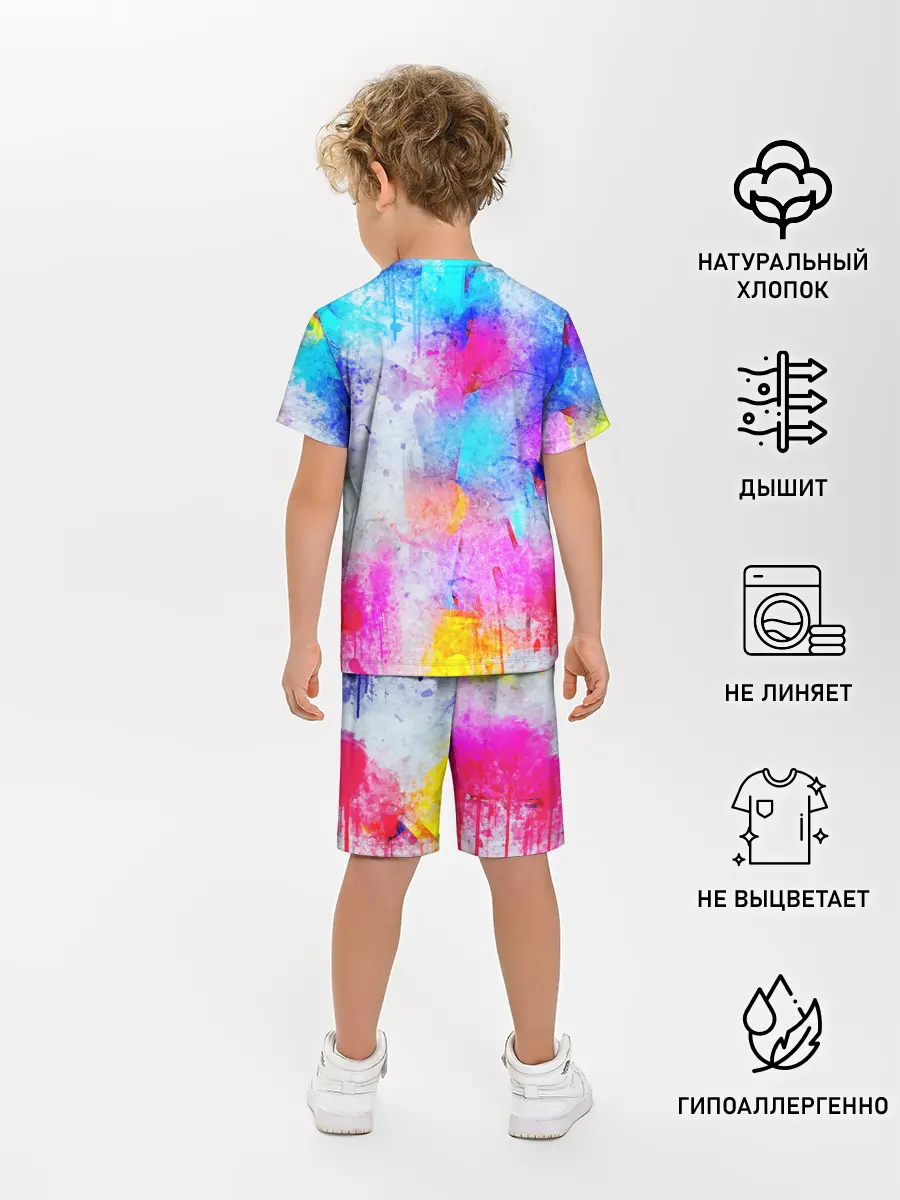 Детская пижама с шортами / НЕОНОВЫЕ ПОТЕРТОСТИ