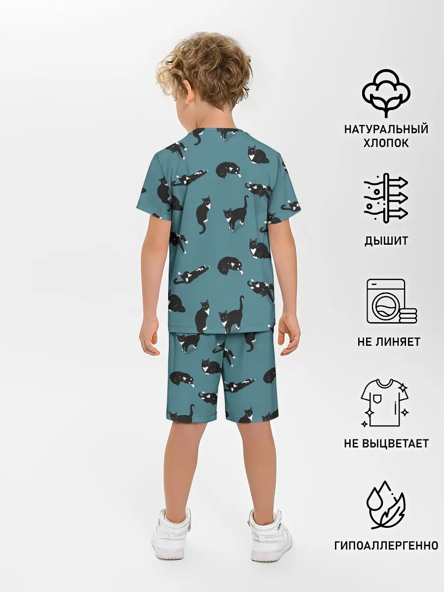 Детская пижама с шортами / Коты и кошечки