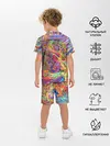 Детская пижама с шортами / НЕОНОВЫЕ ЛИНИИ / АБСТРАКЦИЯ