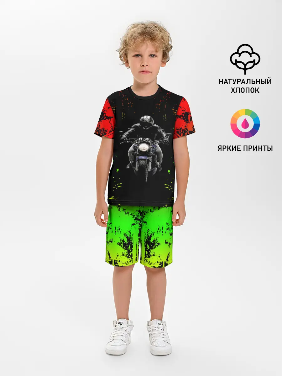 Детская пижама с шортами / МОТОЦИКЛЫ