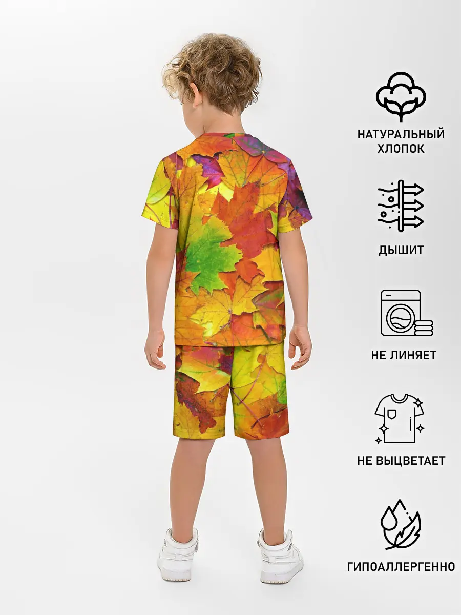 Детская пижама с шортами / Осенние листья
