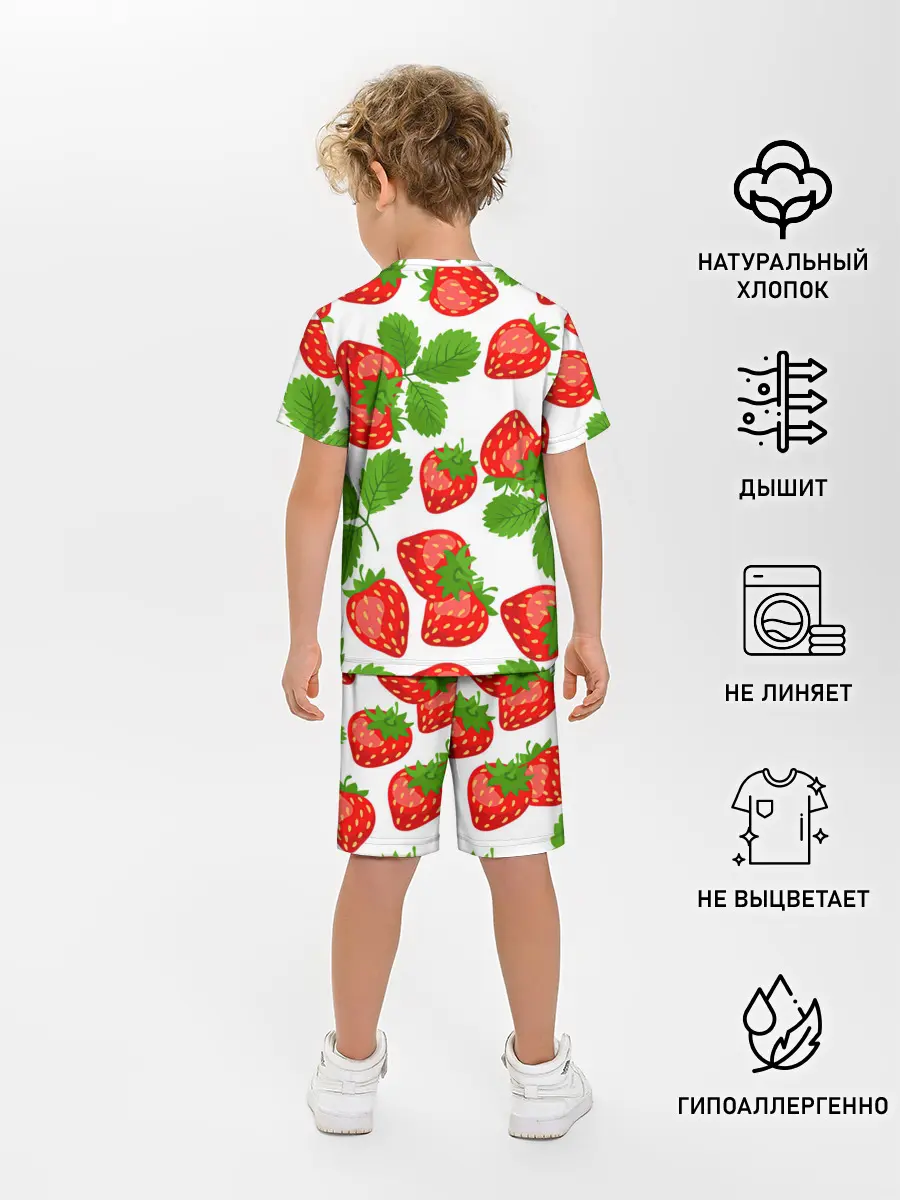 Детская пижама с шортами / Клубника