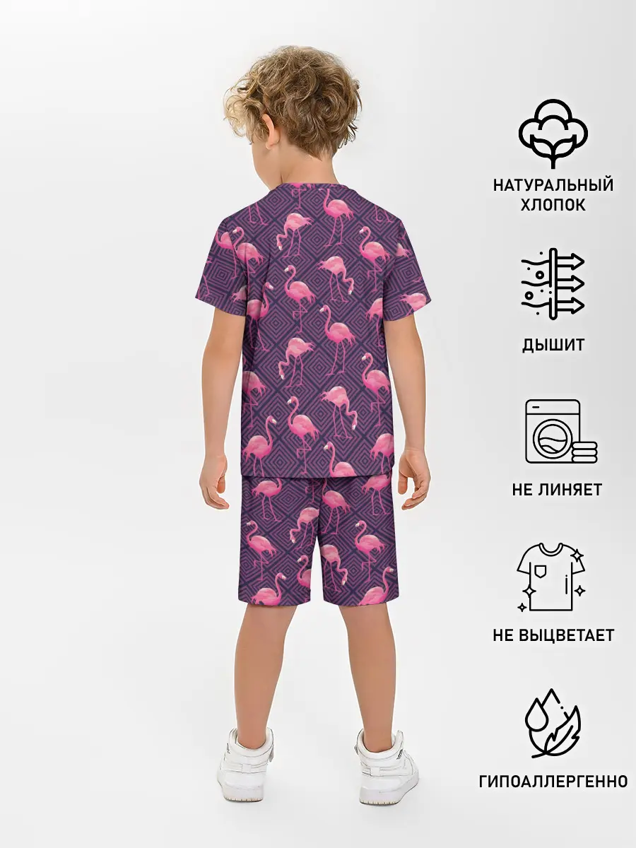 Детская пижама с шортами / Фламинго