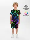 Детская пижама с шортами / Радужный Паттерн Лого ДжоДжо
