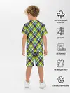 Детская пижама с шортами / Крупный клетчатый косой узор