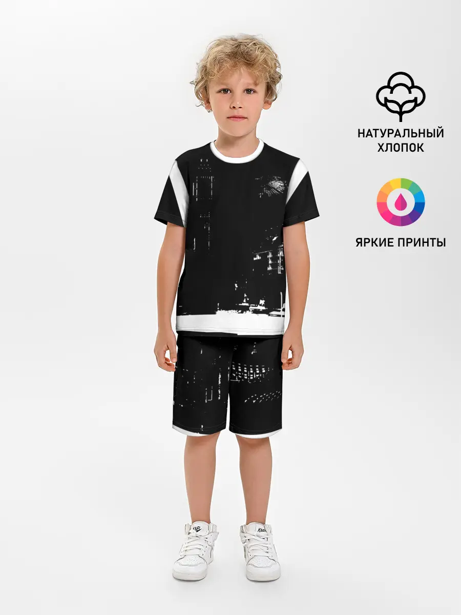 Детская пижама с шортами / город