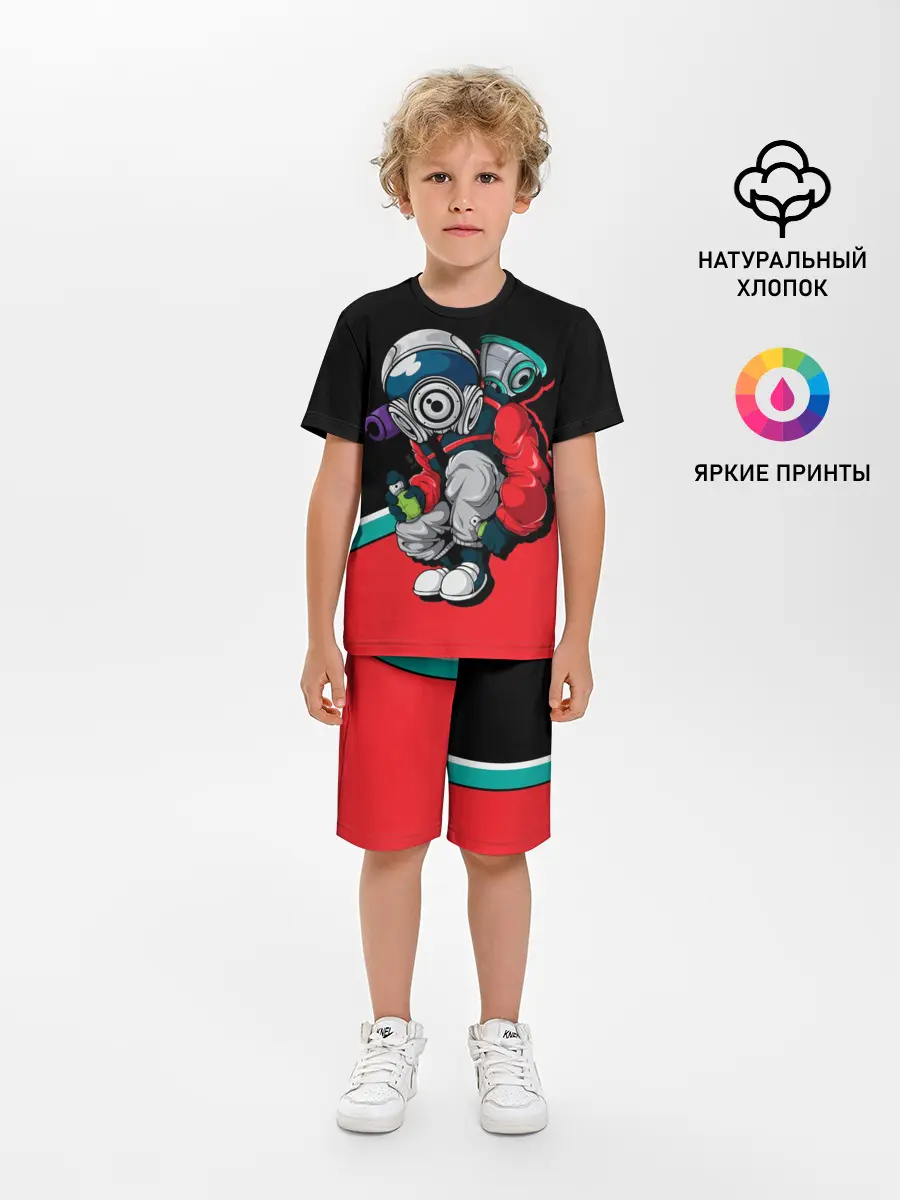 Детская пижама с шортами / Граффити
