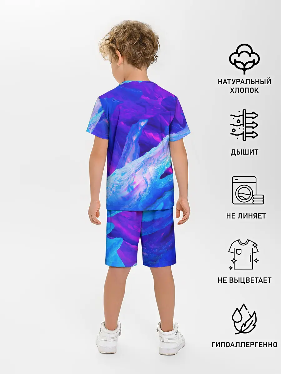 Детская пижама с шортами / ЛЕДЯНОЙ НЕОН