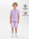 Детская пижама с шортами / графический: клетка полоска