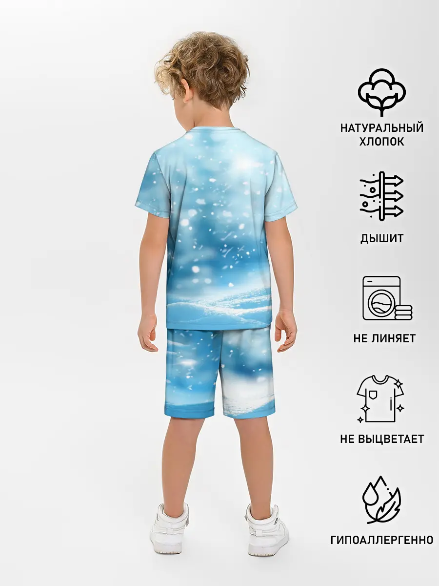 Детская пижама с шортами / Зимний мишка в реалиях 2020 г.