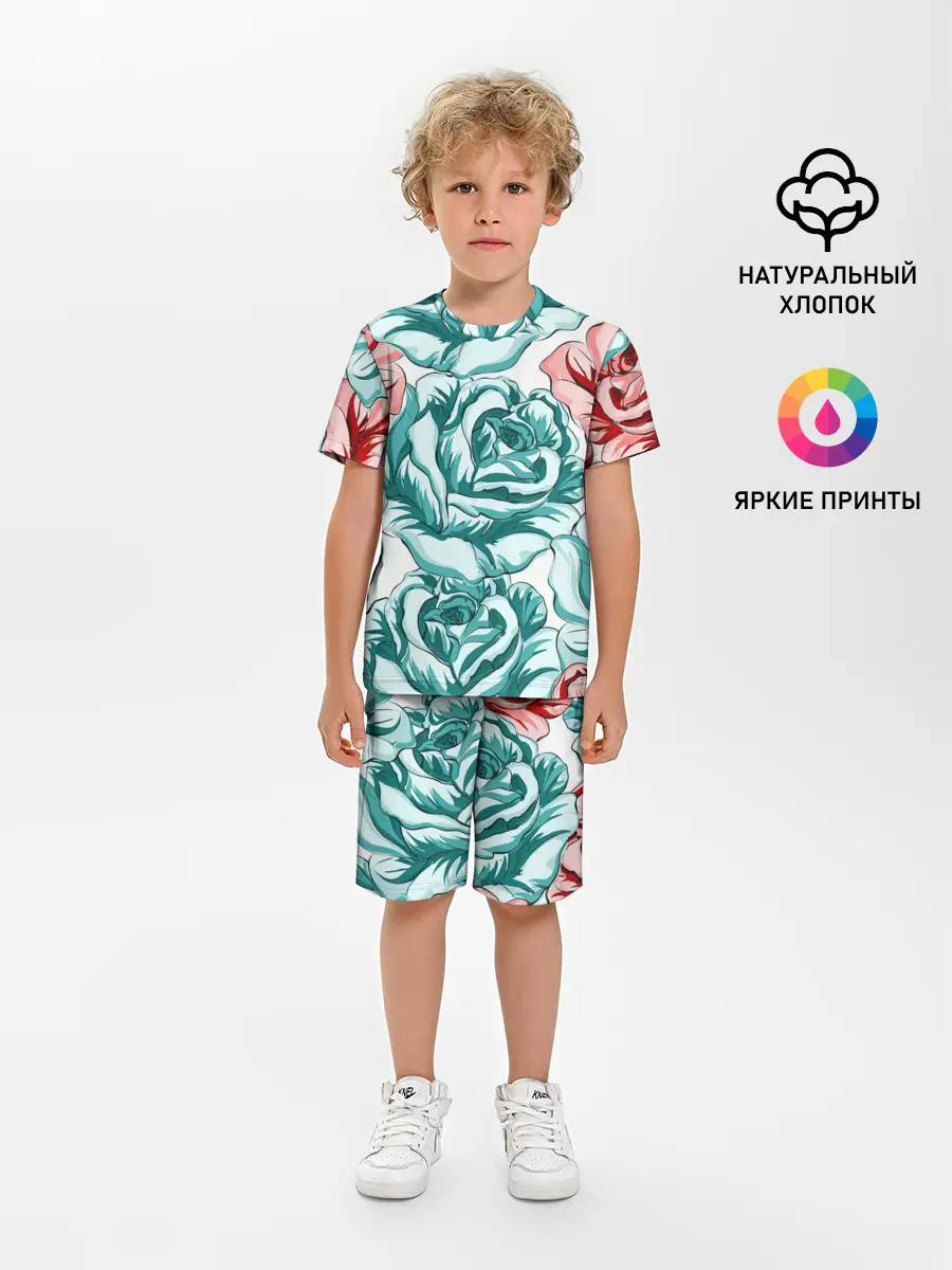 Детская пижама с шортами / Розы