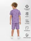Детская пижама с шортами / Листья на фиолетовом фоне