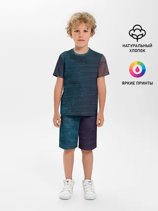 Детская пижама с шортами / Texture. Blue Ripples