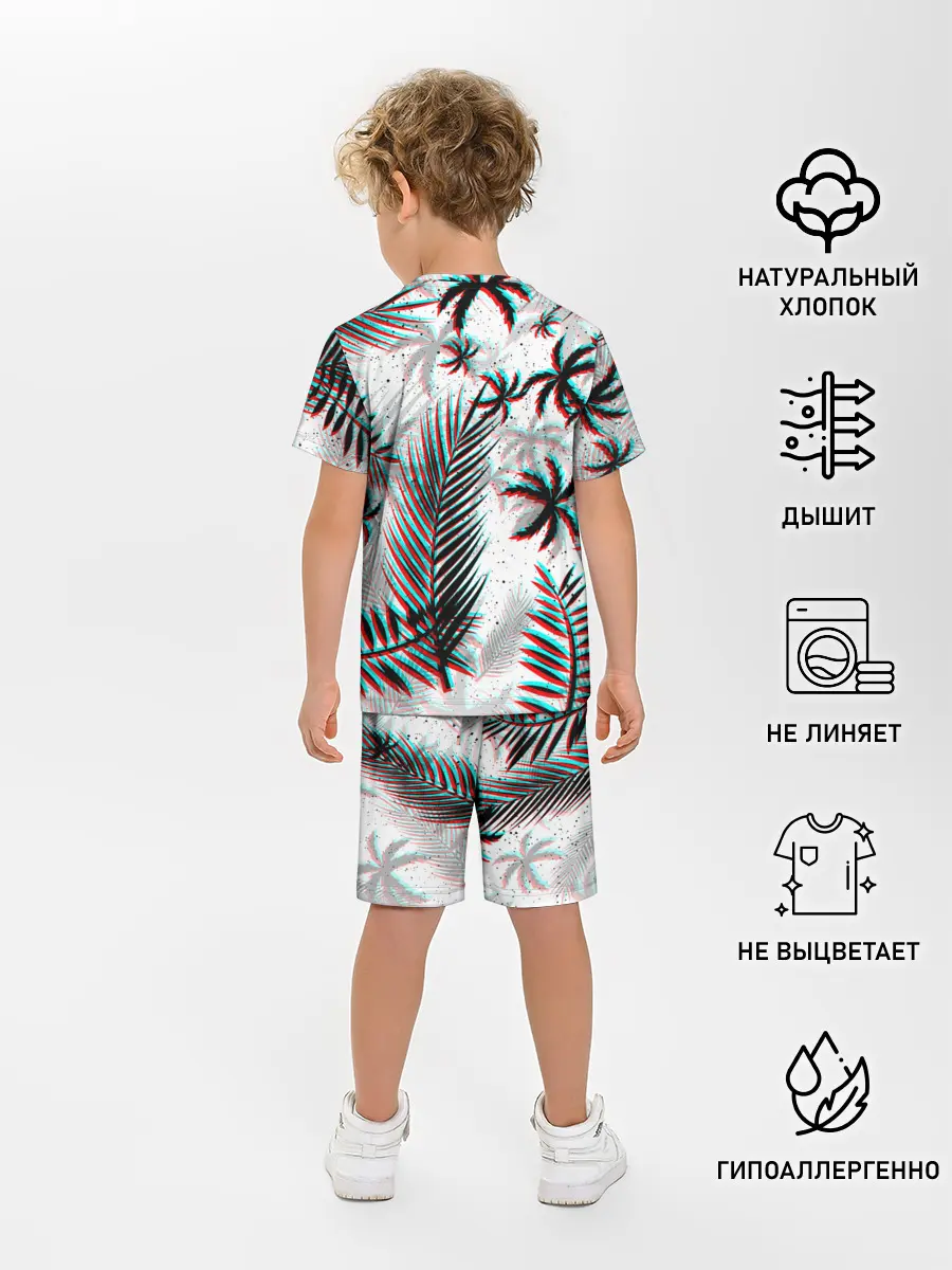 Детская пижама с шортами / ПАЛЬМЫ | TROPICAL GLITCH
