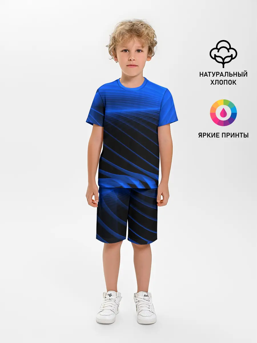 Детская пижама с шортами / Неоновые лучи