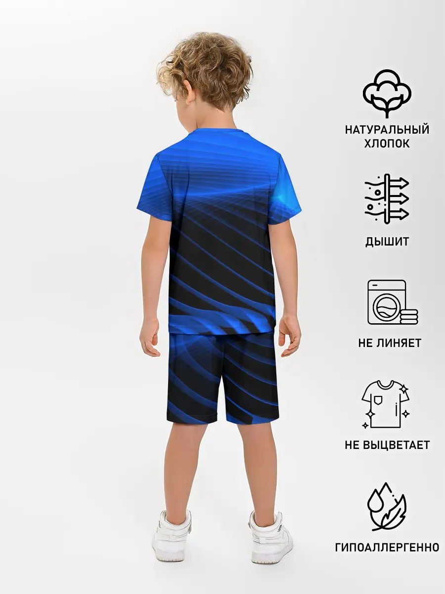 Детская пижама с шортами / Неоновые лучи