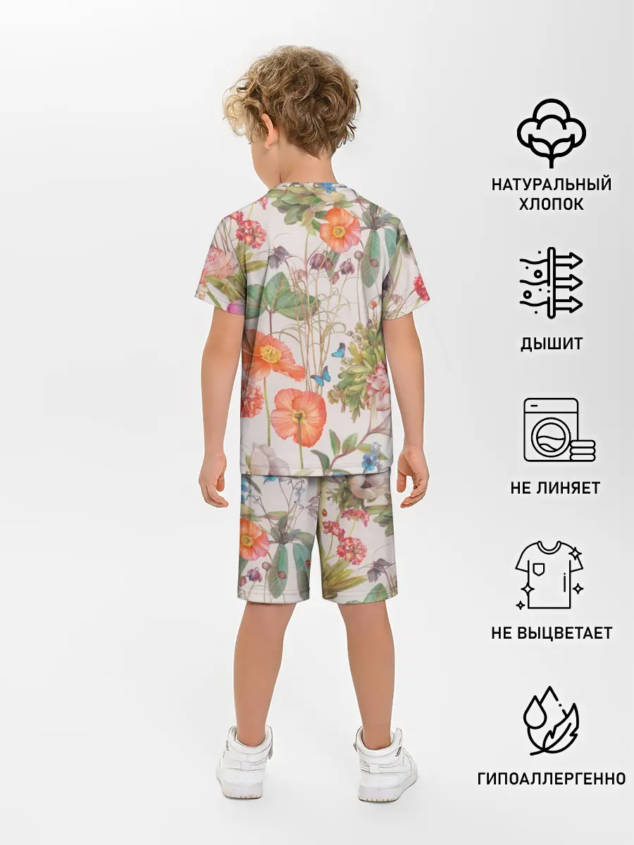 Детская пижама с шортами / Цветы