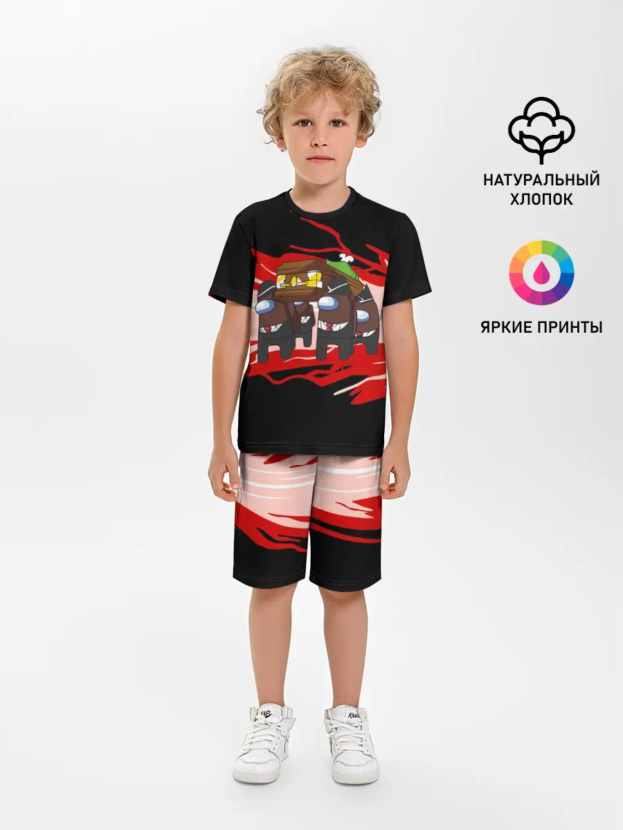 Детская пижама с шортами / Among us mem