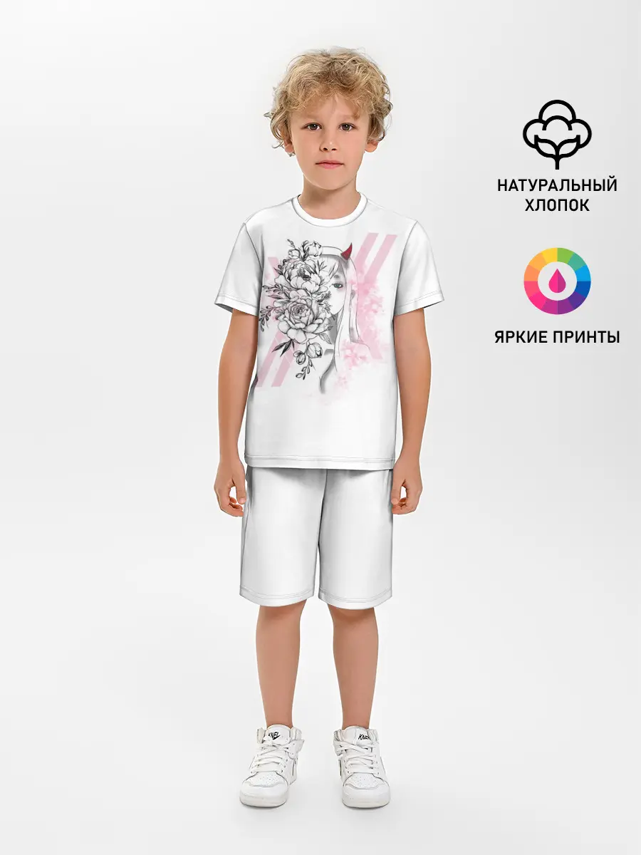 Детская пижама с шортами / Zero Two Roses