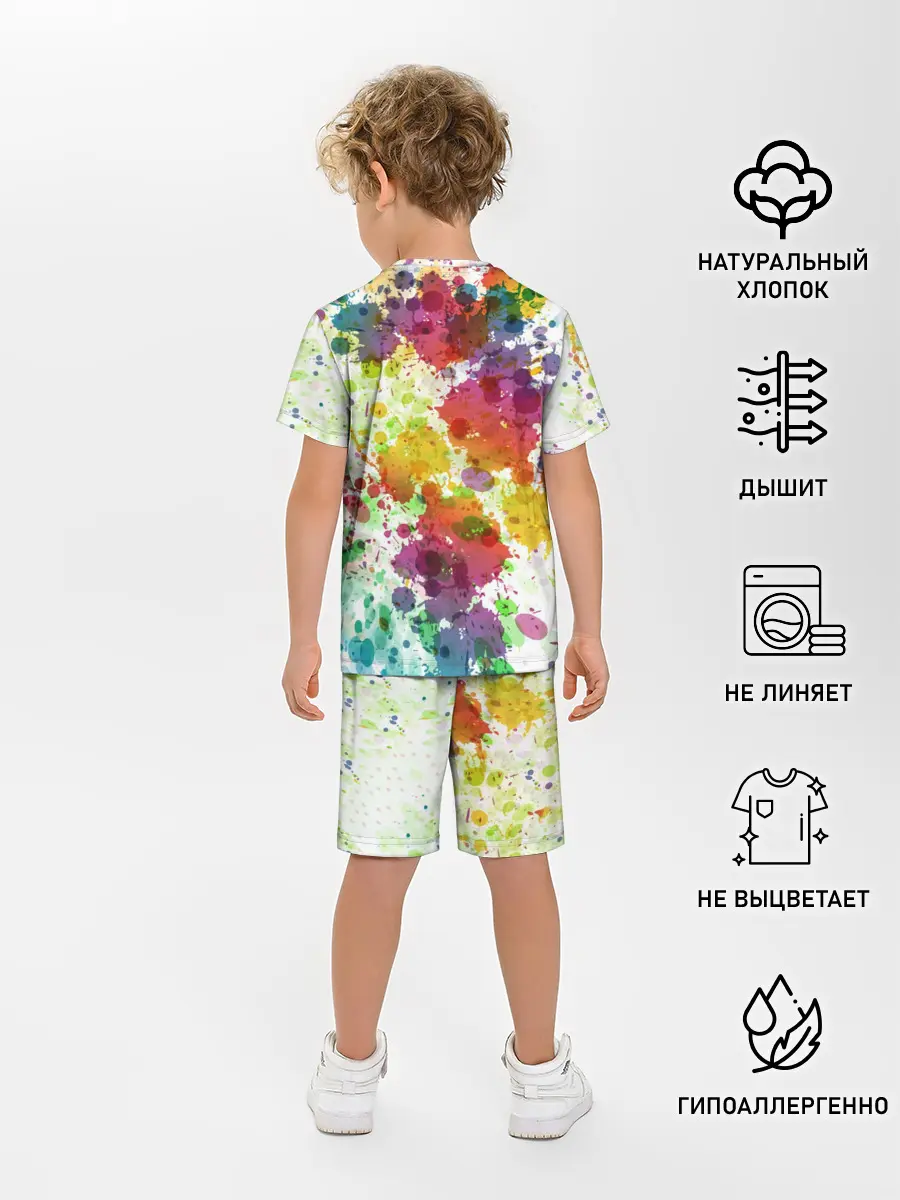 Детская пижама с шортами / Красно-жёлтые пятна