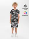 Детская пижама с шортами / Серый камуфляж