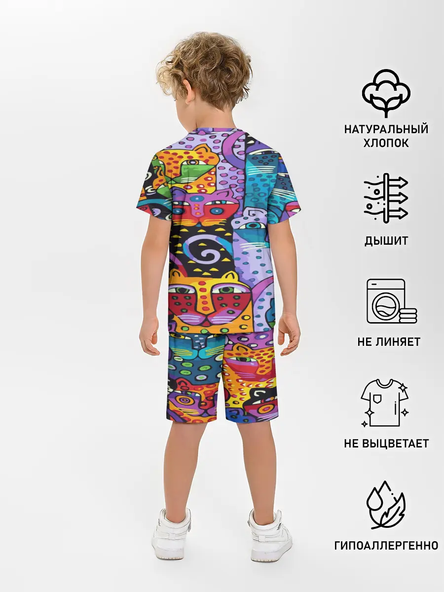 Детская пижама с шортами / КОТЯТА ЖИВОПИСЬ