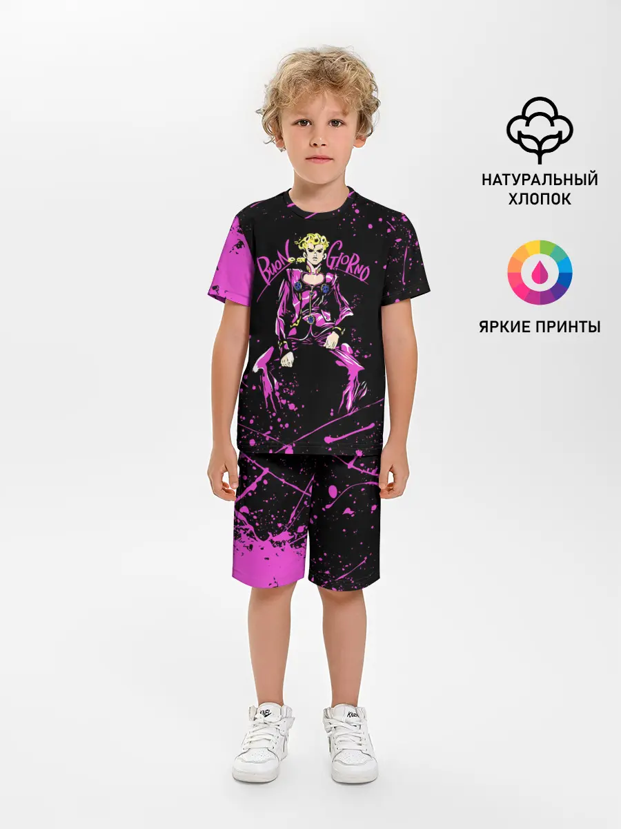 Детская пижама с шортами / Кира джоджо фиолетовые брызги