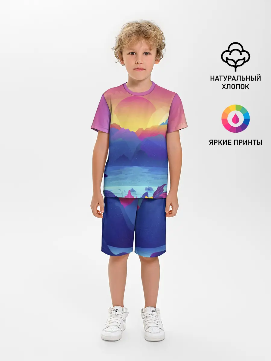 Детская пижама с шортами / Красочные Горы