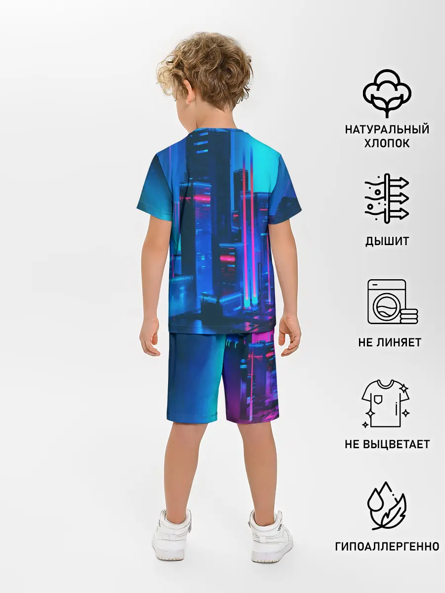 Детская пижама с шортами / НОЧНОЙ ГОРОД