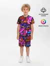 Детская пижама с шортами / Неоновое граффити