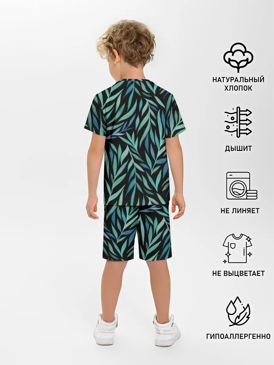 Детская пижама с шортами / Растительный орнамент