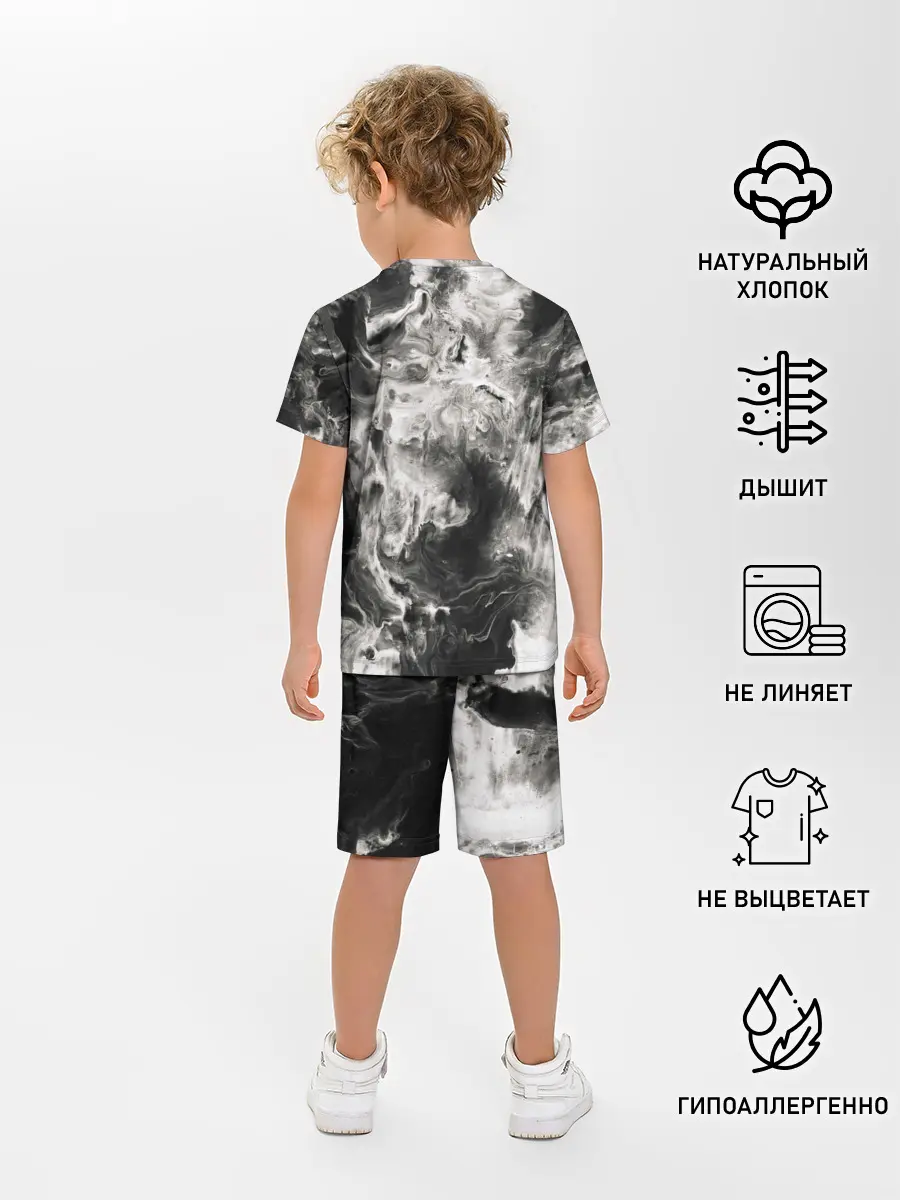 Детская пижама с шортами / Мрамор