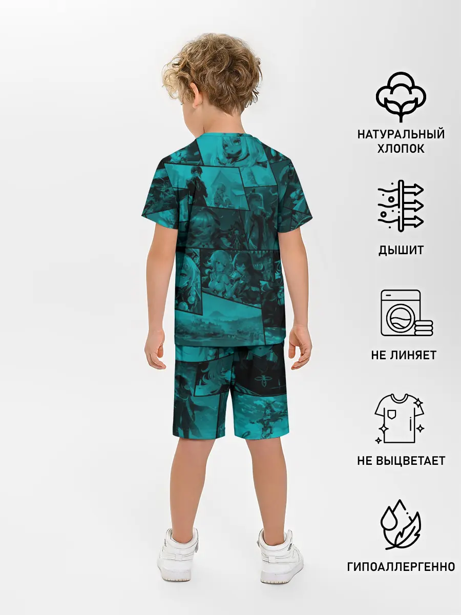 Детская пижама с шортами / Чжун Ли , Genshin Impact