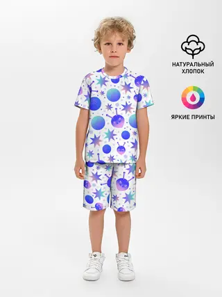 Детская пижама с шортами / Яркая галактика