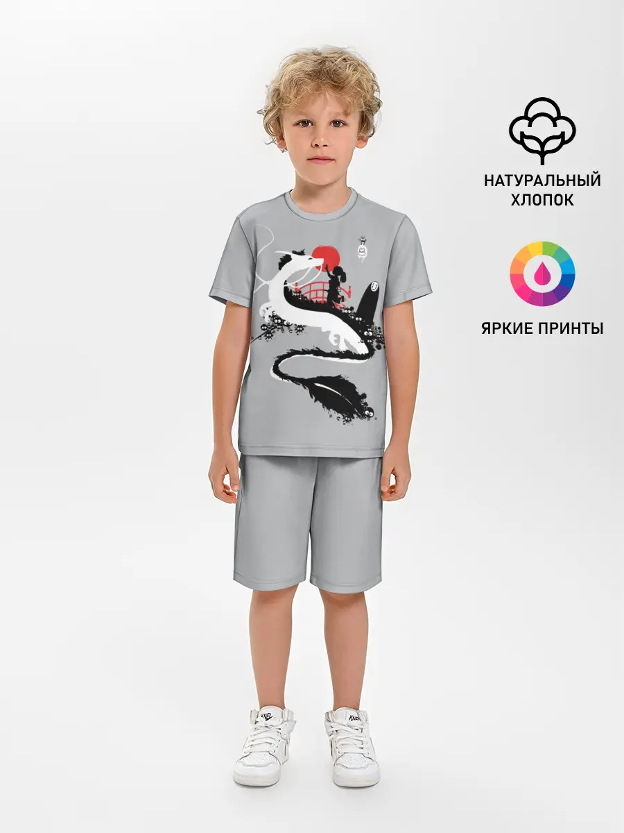 Детская пижама с шортами / Тихиро гладит Хаку