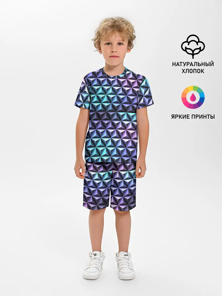 Детская пижама с шортами / НЕОНОВАЯ СТАЛЬ