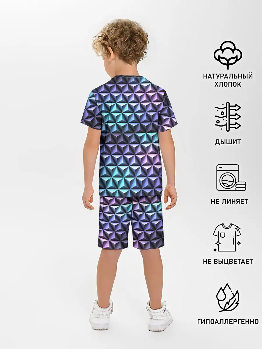 Детская пижама с шортами / НЕОНОВАЯ СТАЛЬ