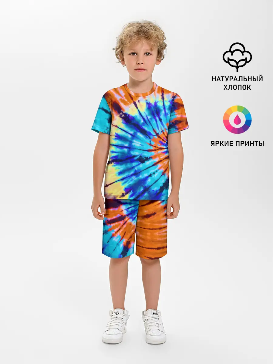 Детская пижама с шортами / Tie dye
